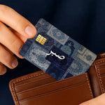 autocollants carte credit motif geometrique moderne bleu marron rose beige patchwork İslamique pieces