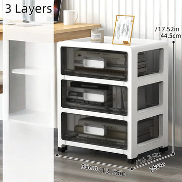 meuble rangement tiroirs transparents blanc noir moderne pliable respectueux environnement salon chambre étude