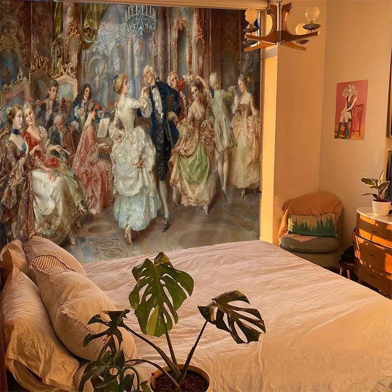toile d'art multicolore scène historique personnages élaborés classique tapisserie intérieurcoration mur