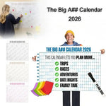 calendrier mural blanc bleu rose jaune vert orange violet moderne pratique étiquettes personnalisables grille