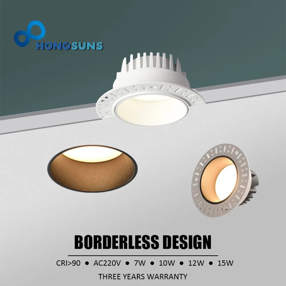 spots led modernes 10w 12w 15w 7w blanc noir grille perforations 95mm 75mm