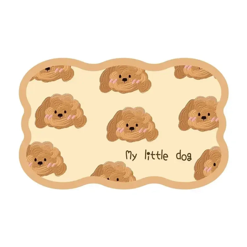autocollant murale motif chien ours mignon texte have good dog beige rose