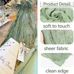 ruban table crêpe plissé vert olive bleu clair rose pâle boho élégant décoration mariage