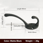 crochet mural moderne acier inoxydable noir cuivre bronze argent trois crochets fixations minimaliste