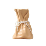Sac fleurs moderne ruban uni blanc orange marron clair vert