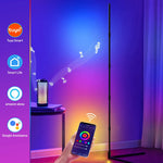 lampe sol led moderne noire pieds haute intensité réglable télécommande