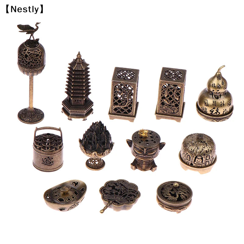 diffuseur encens bronze ajouré sculpté traditionnel artisanal tringles rechange inclusion chambre meditation yoga ambiance