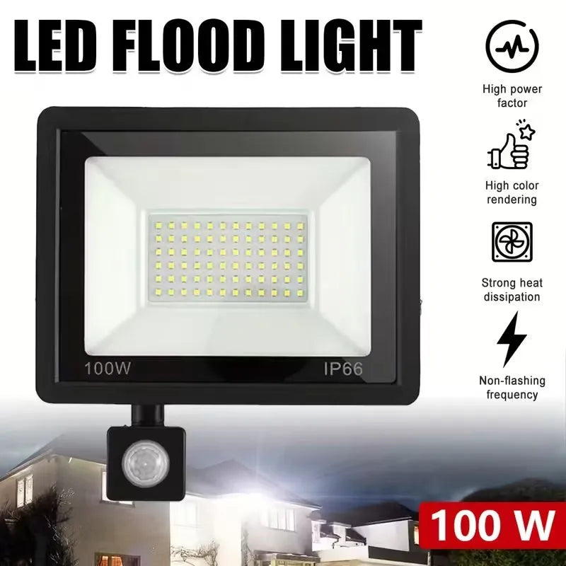 projecteur led noir moderne ip66 capteur mouvement clips 100w 50w 30w 20w 10w