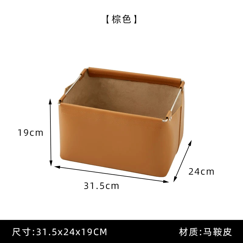 boîtes rangement cuir simili moderne minimaliste beige vert olive noir poignées métalliques