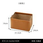 boîtes rangement cuir simili moderne minimaliste beige vert olive noir poignées métalliques