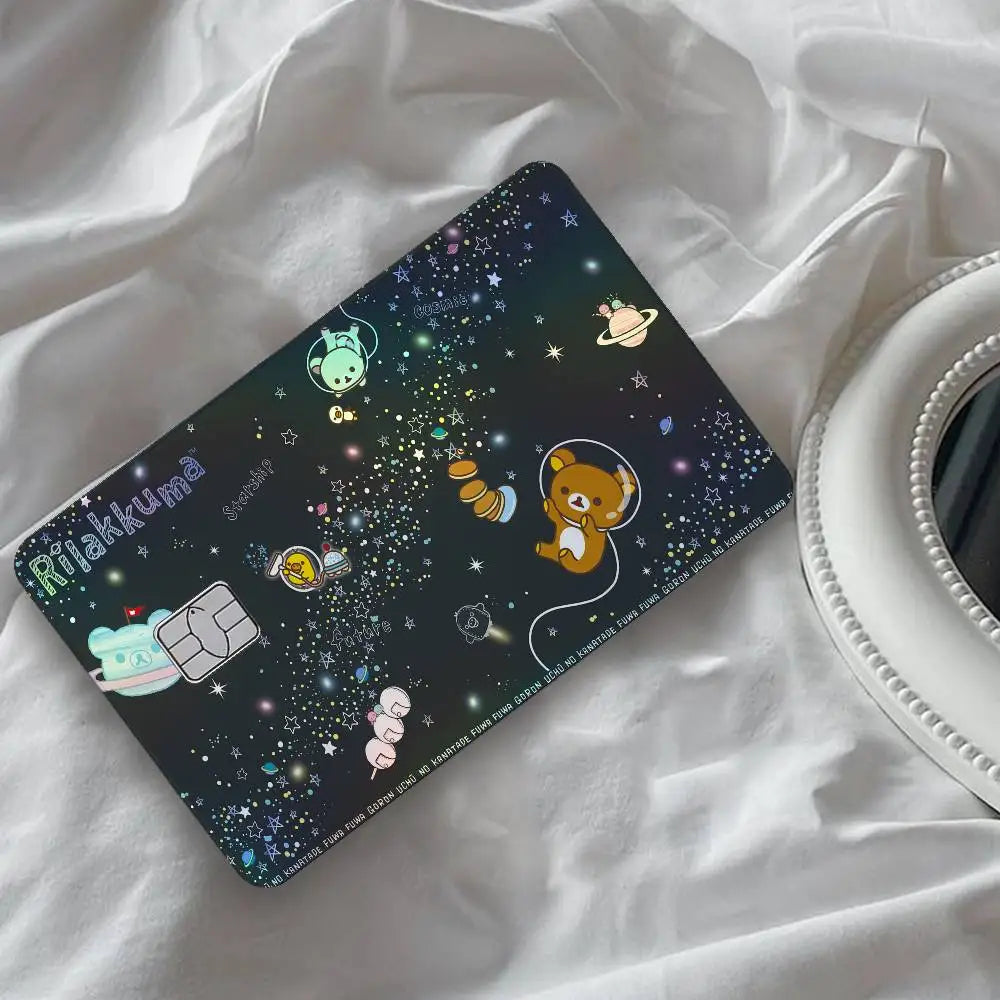 autocollants carte d'identité dessin animé rilakkuma chats motifs floraux multicolore résistants eau protection vinyl
