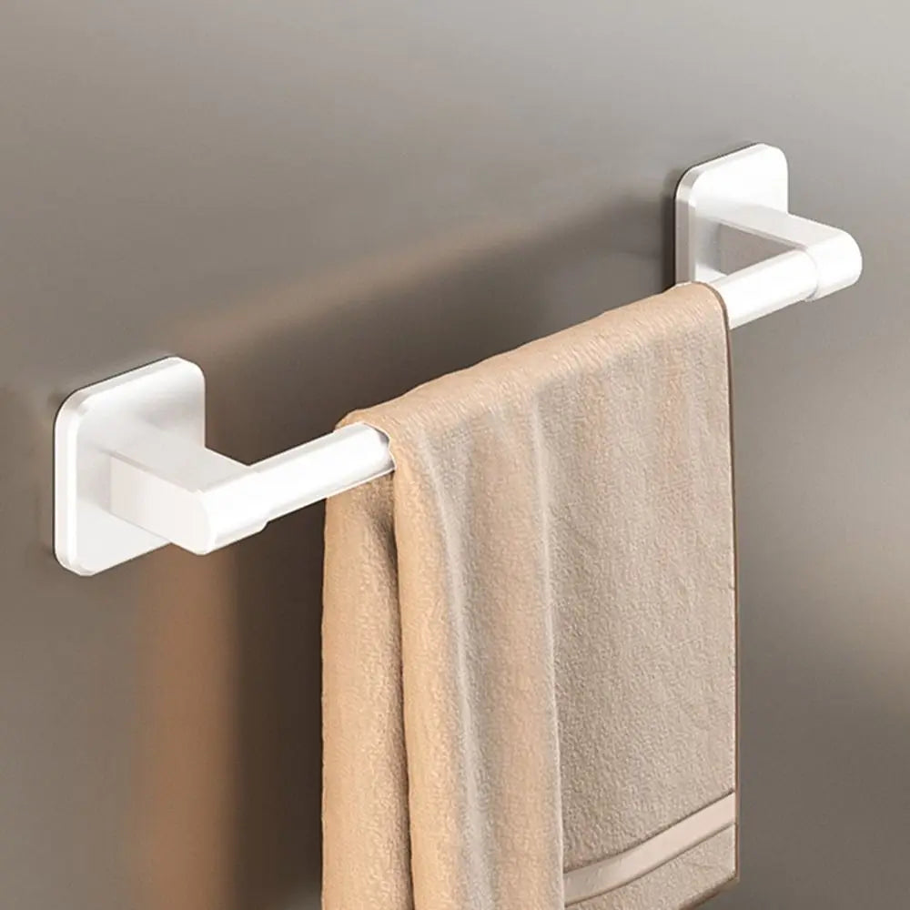porte serviettes mural adhésif gris lisse moderne salle bain barre 30cm 40cm 50cm papier