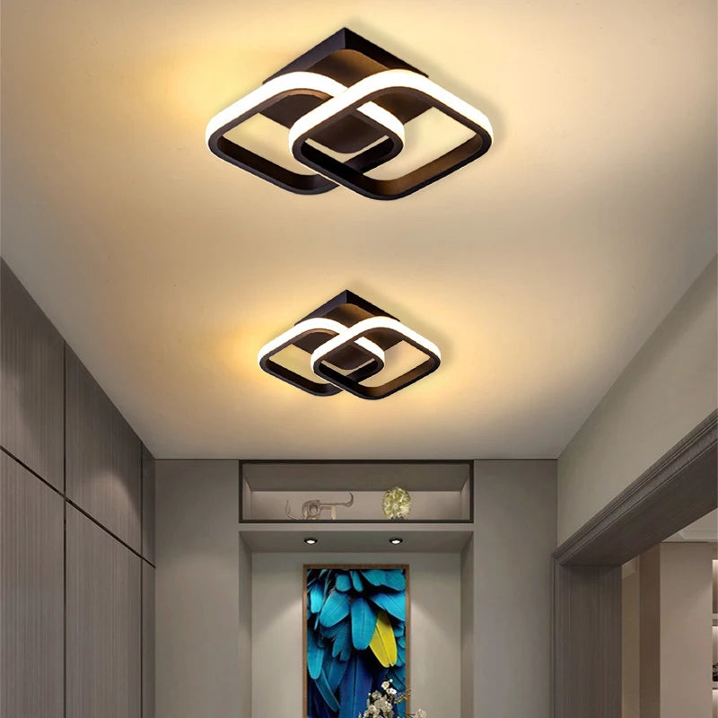 luminaire led plafonnier moderne minimaliste noir blanc forme carrée surface lisse fixé télécommande