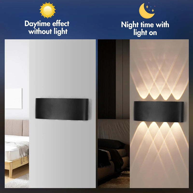 applique murale led moderne noire fixée mur diodes led étanches ip65