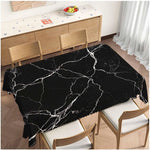 nappe table marbre noire blanche moderne rectangle réutilisable polyester geometrique