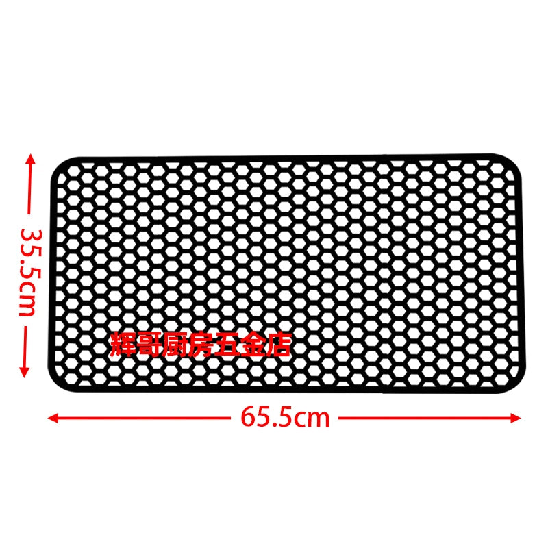 tapis cuisine silicone hexagones moderne noir résistant chaleur antidérapant respectueux environnement