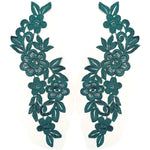 appliques textiles brodées motifs floraux couleurs rouges bleues vertes marrons or coton polyester