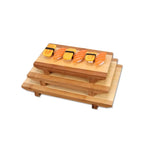plateau sushi bois naturel traditionnel japonais opaque grain bois respectueux environnement 21x12x3.5cm