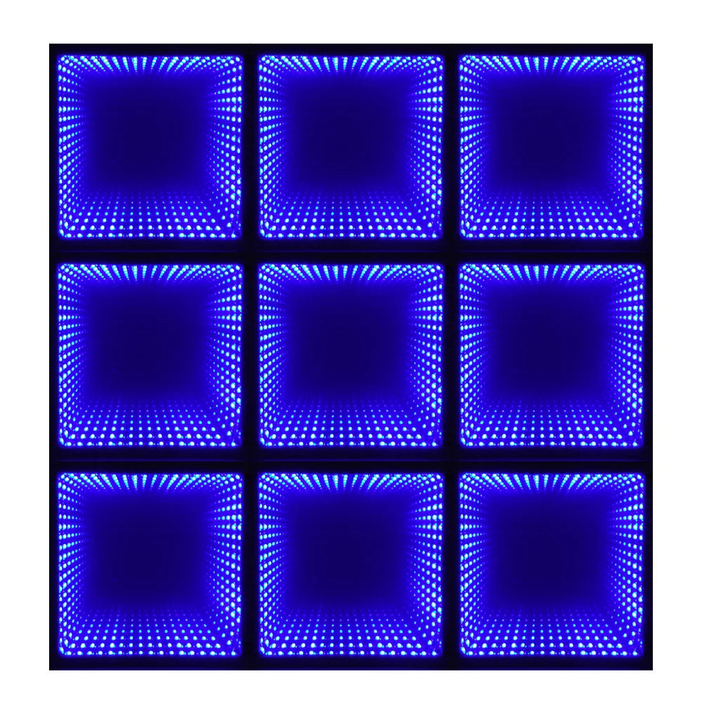 sol led danse noir multicolore grille carrés moderne câbles alimentation disco party