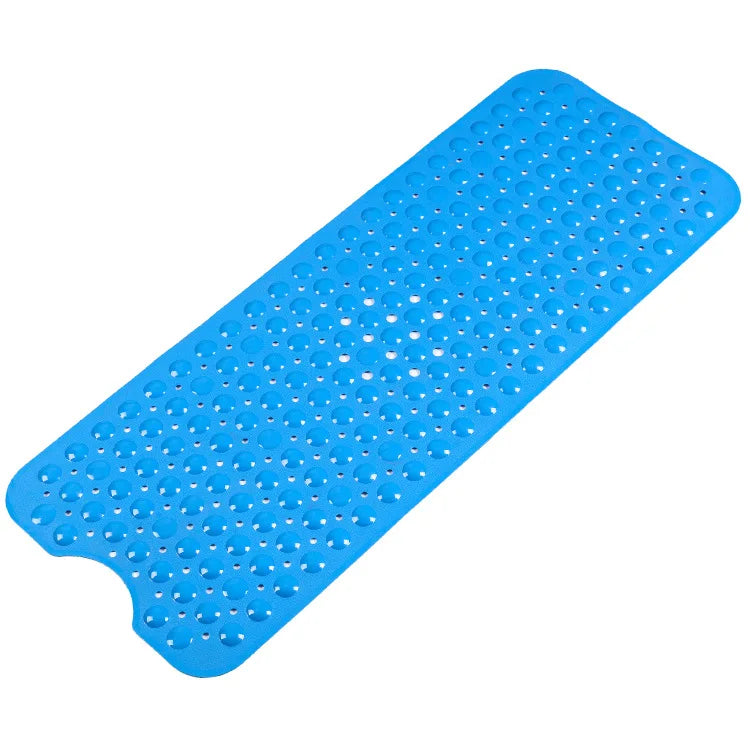 tapis bain antidérapant 40x100cm bleu clair rose pâle blanc noir moderne perforations adhésif salle