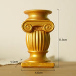 bougeoir classique blanc or sculpté décoration maison statue colonne grecque résine architecturalintérieur ornement