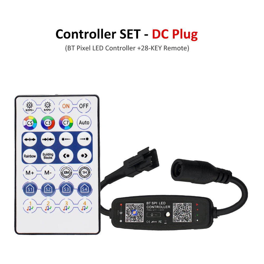 contrôleur bande led bluetooth ws2812 rgb 30w 5v 24v dc modernes noires lumineuses