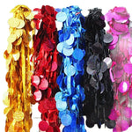 ruban decoratif sequins brillants fleurs artificielles bleu rouge noir or rose 10 yards opacite
