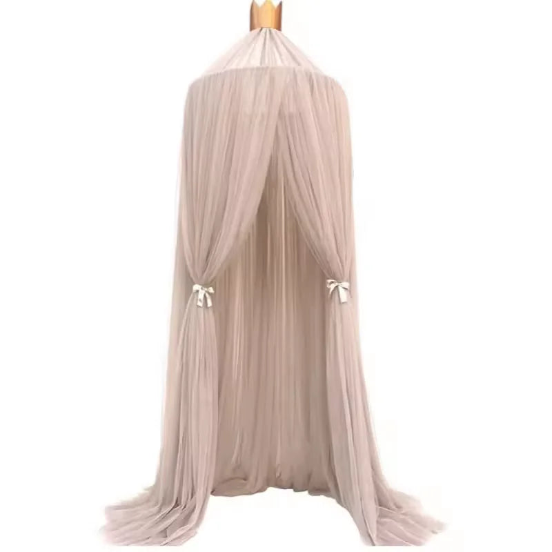 rideau lit bébé étoiles dorées rose blanc moderne translucide chambre enfants