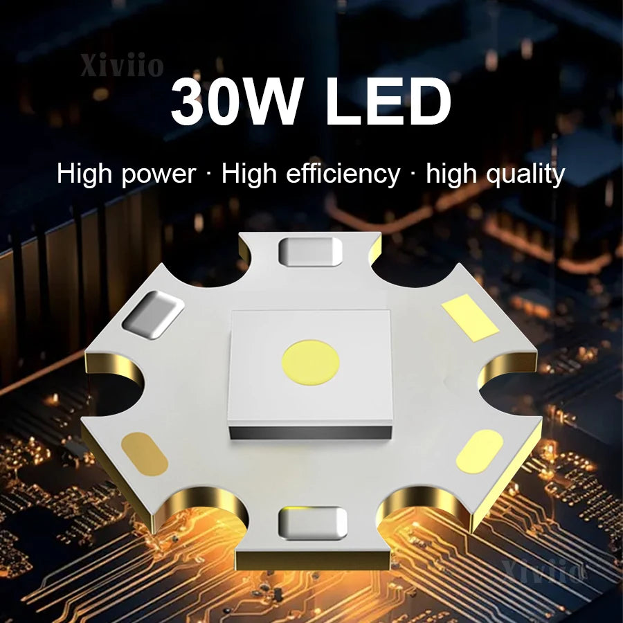 lampe poche rechargeable led laser 30w zoom portable camping hunting fishing