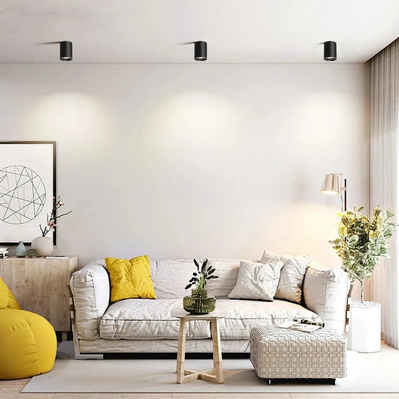 Spot LED moderne 85x80mm blanc noir mat opacité ajustable 90 260V