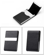 porte cartes simili cuir grainé gris métallisé clips métalliques classique opacité fumeur accessoire tabac