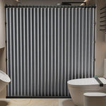 rideau douche gris texturé lin imperméable moderne respectueux environnement 180cm 200cm