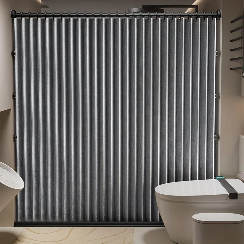 rideau douche gris texturé lin imperméable moderne respectueux environnement 180cm 200cm