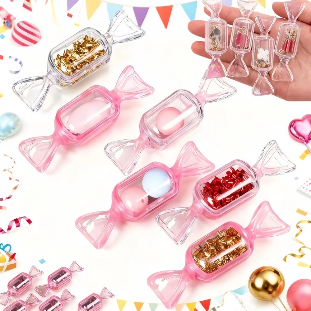 boîtes bonbons transparentes rose jaune anniversaire noël mariage saint valentin minimaliste