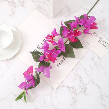 guirlande artificielle bougainvilliers rose vif fleurs feuilles moderne décoration extérieure anniversaire exposition