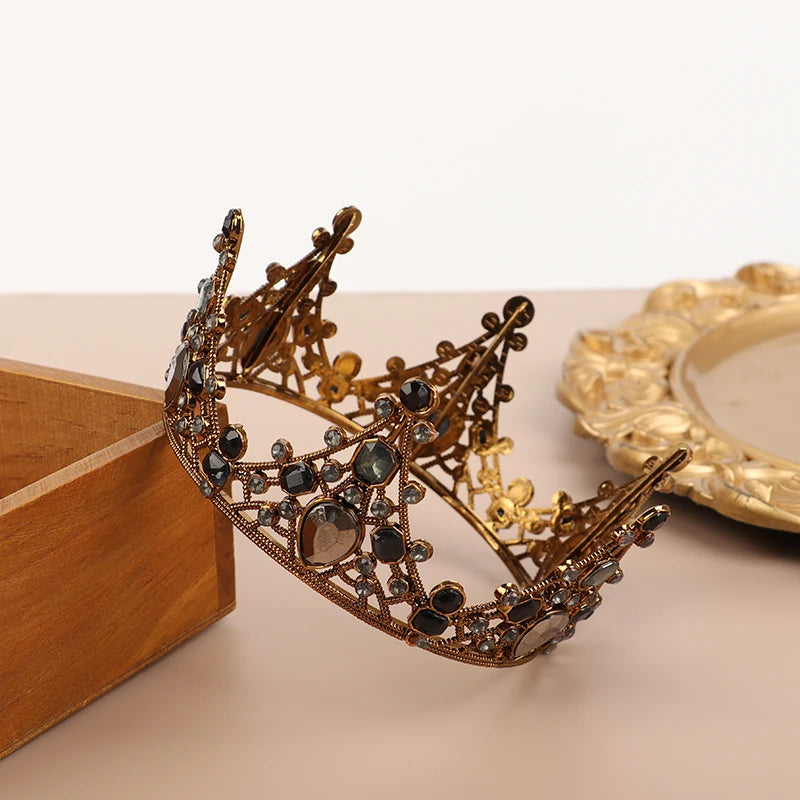 couronne or argent strass baroque élégante adhésive décoration fête princesse baby