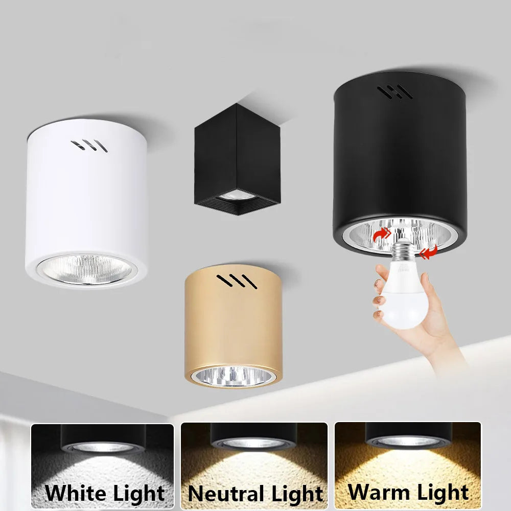 ampoule led spot lumineux blanc noir doré moderne fixée vis e27