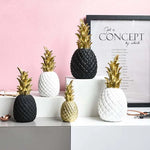 décoration moderne ananas résine noir blanc doré texture fruit chambre