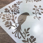 pochoirs peinture floral classique blanc brun décoration mur estampage scrapbookingOpaque Gabarits Artisanal