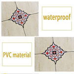 sticker decoratif moderne floral 36 pieces blanc noir orange pvc adhesif mur toilette cuisine