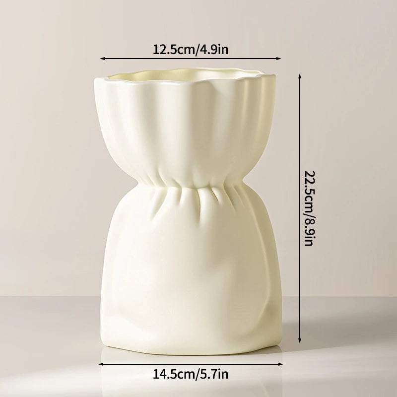 vase blanc moderne minimaliste plastique souple décoration intérieur arrondi chambre salon