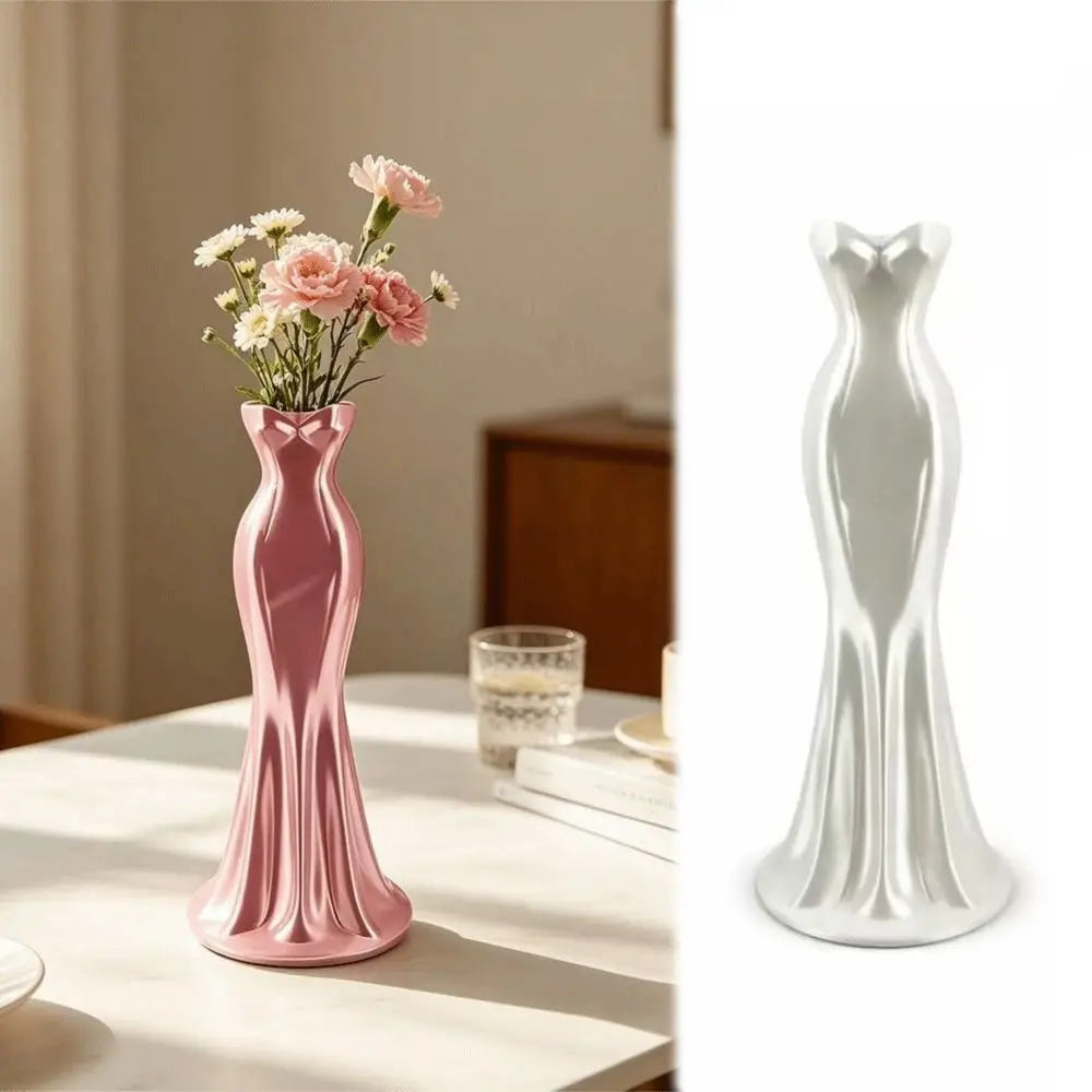 vase contemporain forme robe couleur blanc rose violet bleu rouge minimaliste élégant 19cm
