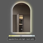 miroir intelligent éclairé led défogage moderne minimaliste gris beige lisse
