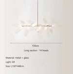 chandelier moderne led bleu noir verre métal opacité 27x40cm 105x160cm