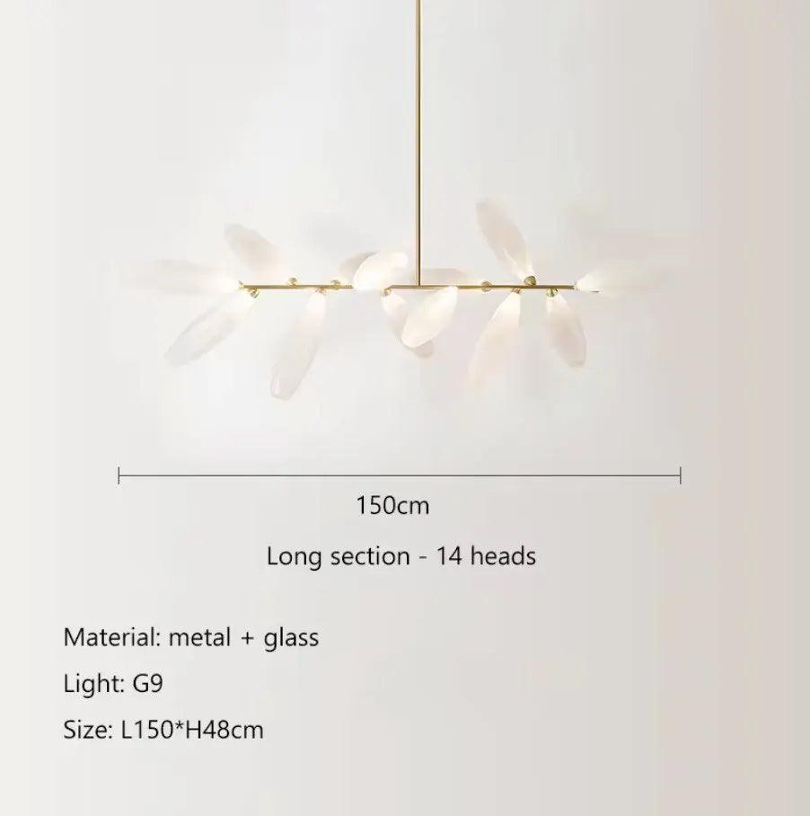 chandelier moderne led bleu noir verre métal opacité 27x40cm 105x160cm