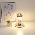 lampe led moderne lampes table argentées ampoules transparentes géométrique futuriste