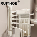 porte serviettes pliable moderne aluminium blanc texture tissée adhésif salle bains brosse dents serviettes