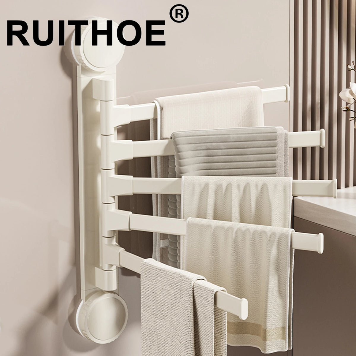 porte serviettes pliable moderne aluminium blanc texture tissée adhésif salle bains brosse dents serviettes