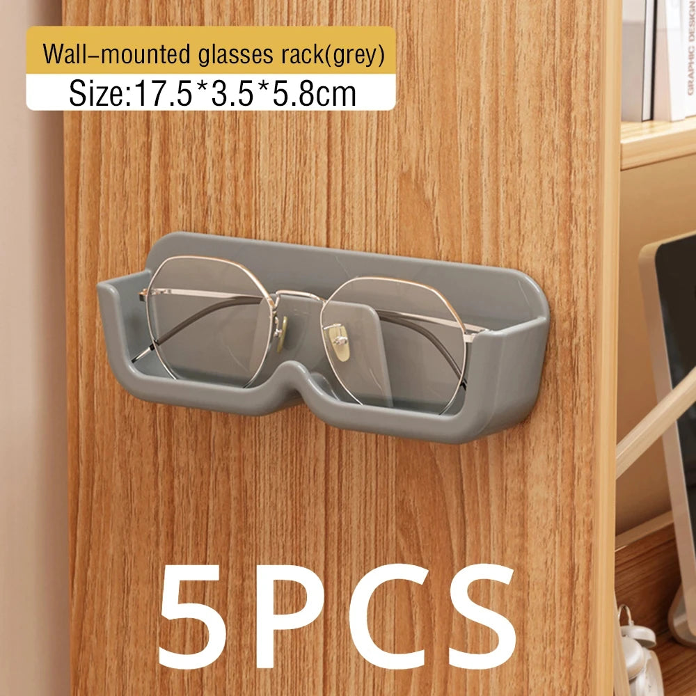 porte lunettes mural blanc gris transparent adhésif moderne minimaliste rangement plastique respectueux environnement