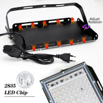 projecteur led uv 50w 100w 150w noir violet moderne clips câble alimentation interrupteur